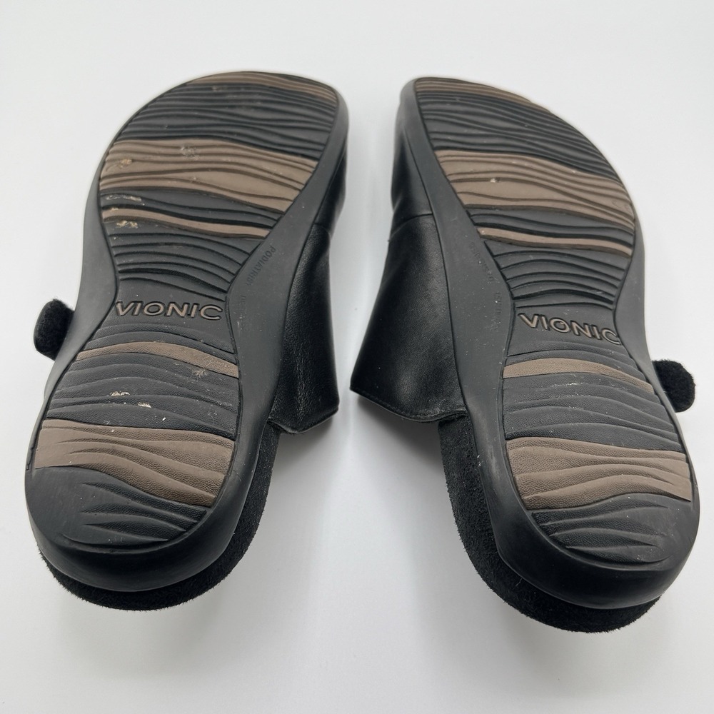 Vionic Orthaheel Black Rest Joan Size 6 Slip On Comfort Shoes Mary Jane Leather - Picture 9 of 10